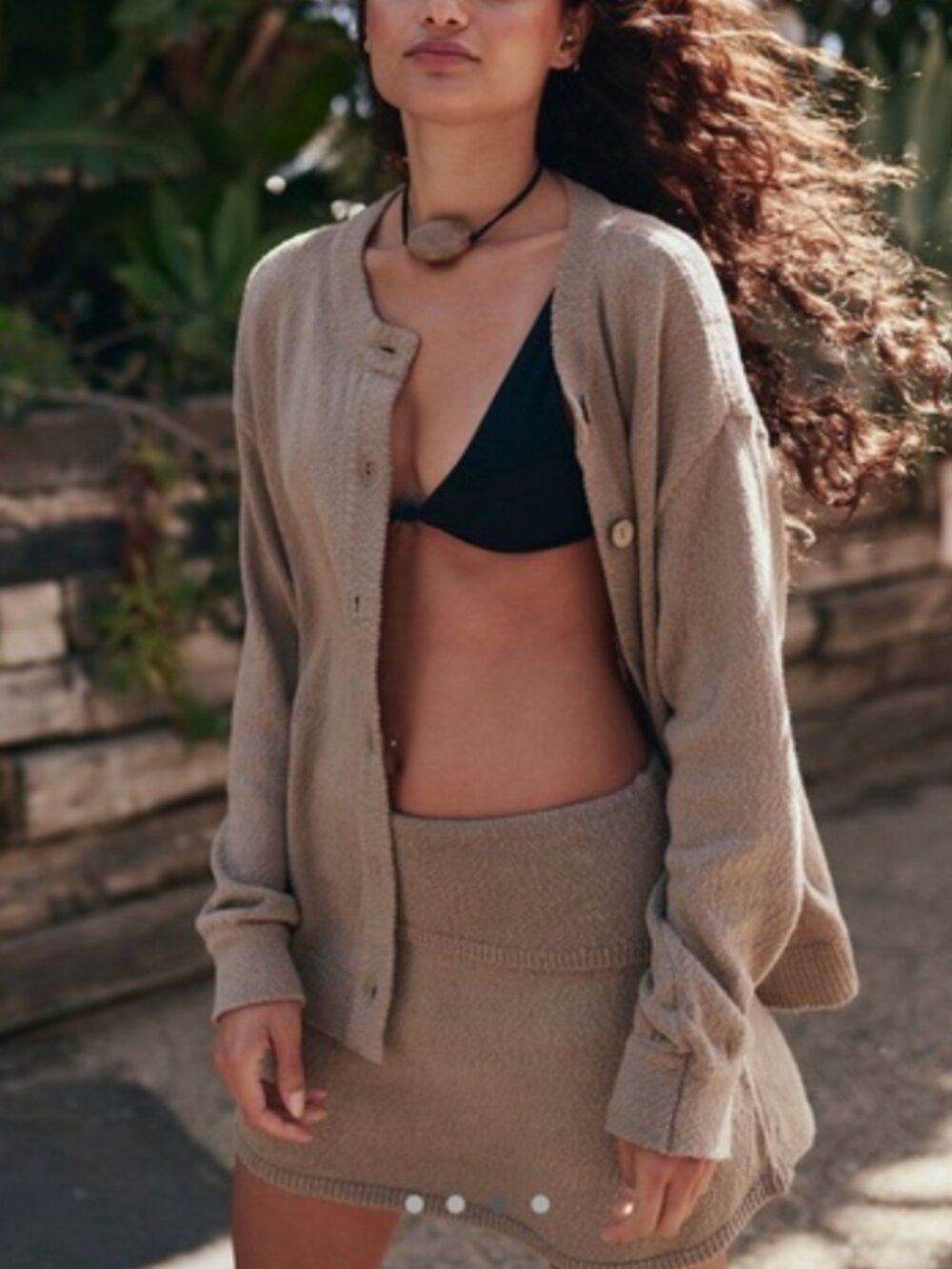 ✨ SALE✨ Free People Ameena Sweater Skort Set Medium Tan Coffee